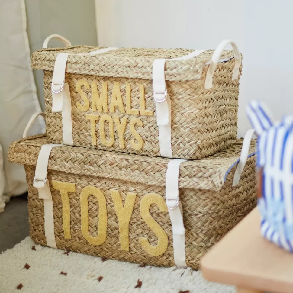Childhome Rangement>Lot de 2 Paniers en Rotin - Jaune