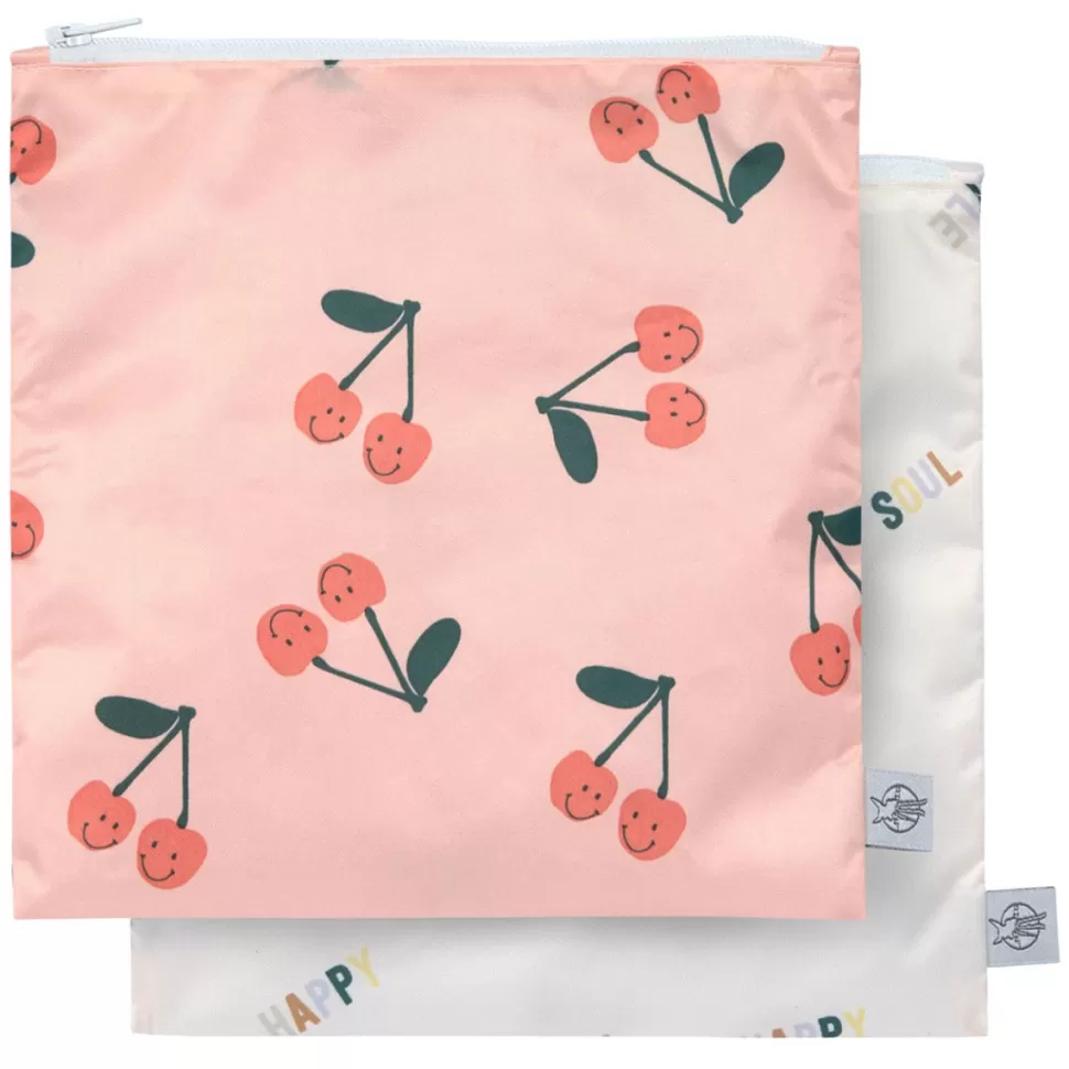 LÄSSIG Repas>Lot de 2 Pochettes à Snack Happy Fruits - Cerise
