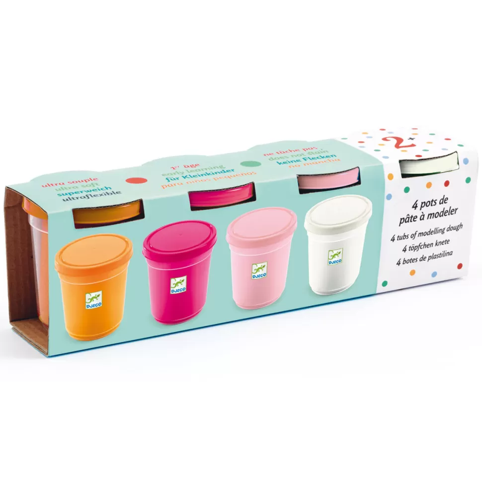 Djeco Loisirs Créatifs>Lot de 4 Pots de Pâte à Modeler - Sweet