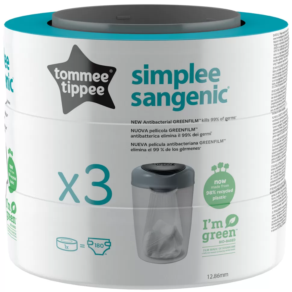 Tommee Tippee Couche>Lot de 3 Recharges Simplee Sangenic