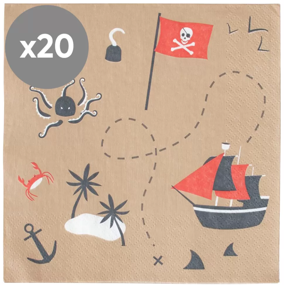 My Little Day Repas>Lot de 20 Serviettes en Papier - Pirate