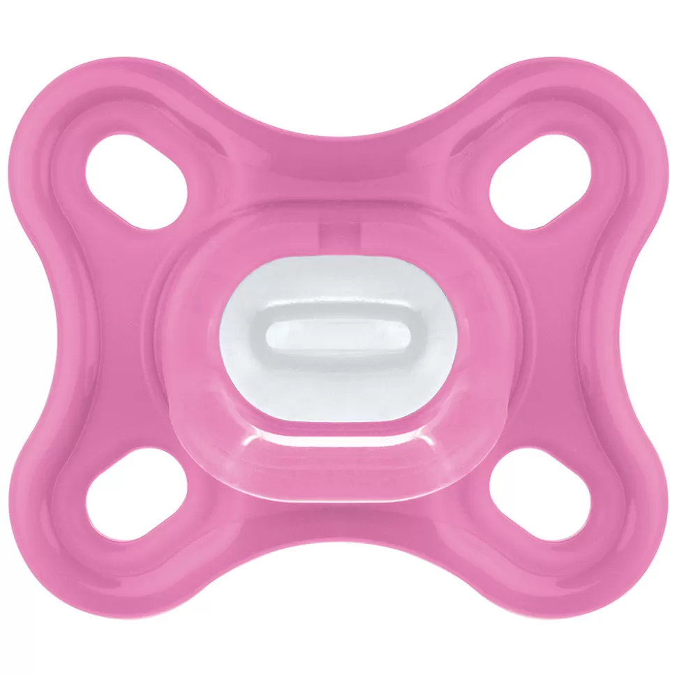 MAM Succion>Lot de 2 Sucettes Comfort Silicone Rose - 0/2 Mois