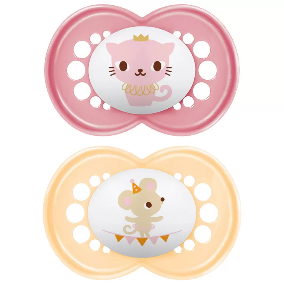 MAM Succion>Lot de 2 Sucettes Original Animaux Chat et Souris - 18 Mois +