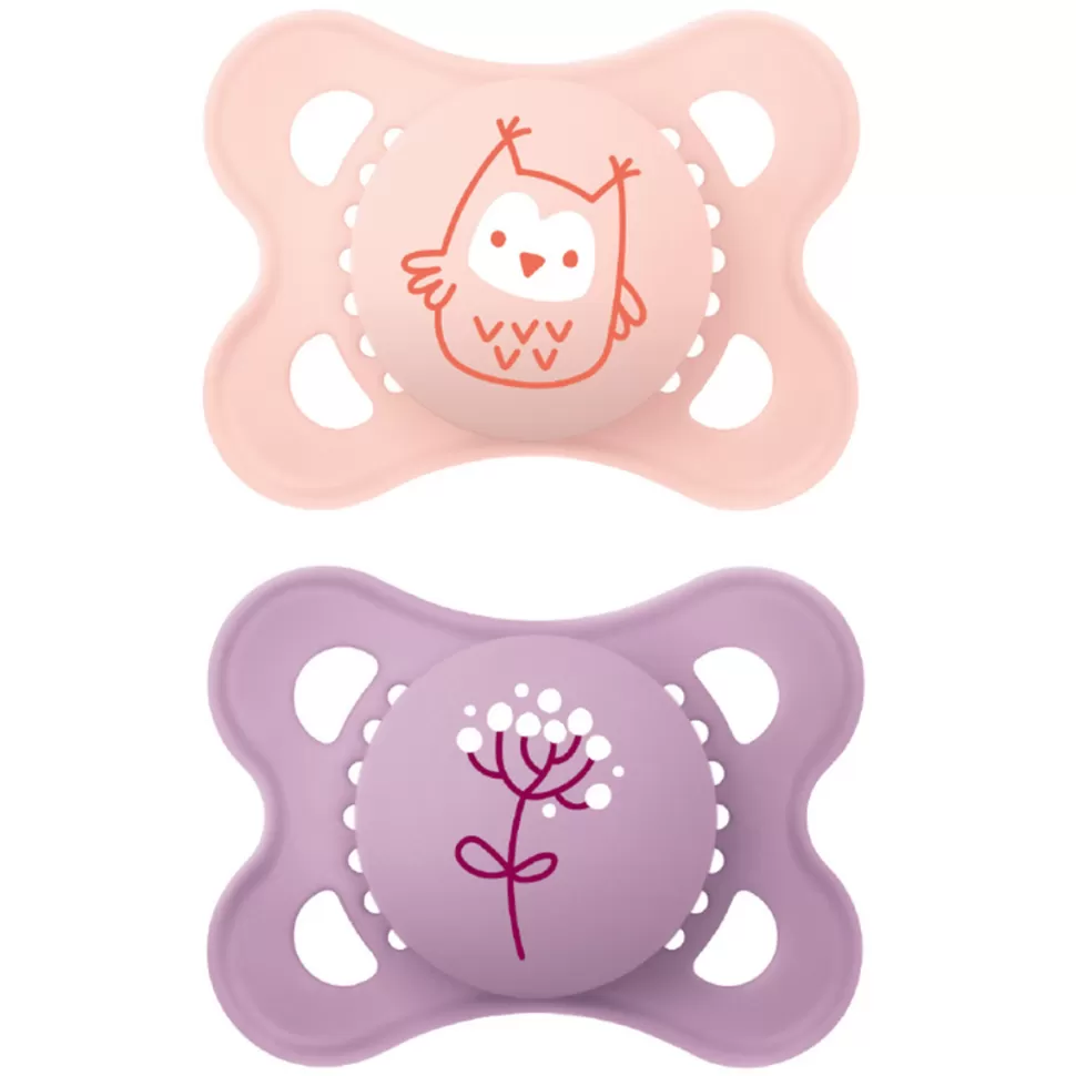 MAM Succion>Lot de 2 Sucettes Original Colors of Nature Motifs Rose - 2/6 Mois
