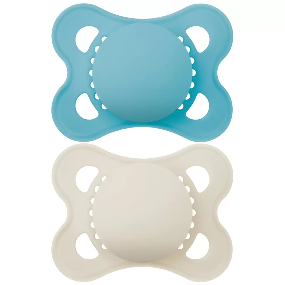 MAM Succion>Lot de 2 Sucettes Original Tendance Bleu et Crème - 2/6 Mois