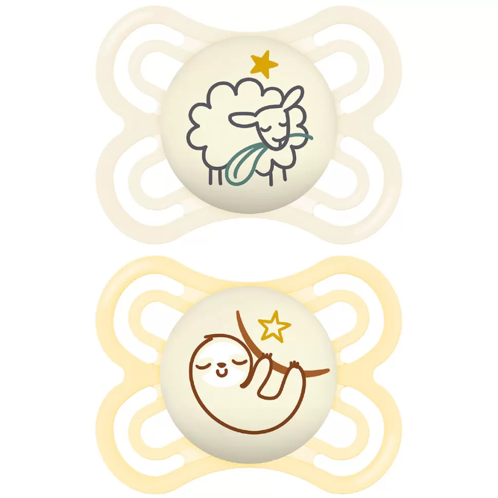 MAM Succion>Lot de 2 Sucettes Perfect Nuit Mouton et Paresseux - 2/6 Mois