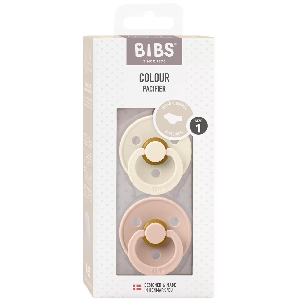 Bibs Succion>Lot de 2 Tétines Anatomiques Ivory & Blush - 0/6 Mois