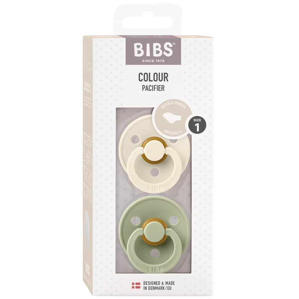 Bibs Succion>Lot de 2 Tétines Anatomiques Ivory & Sage - 0/6 Mois