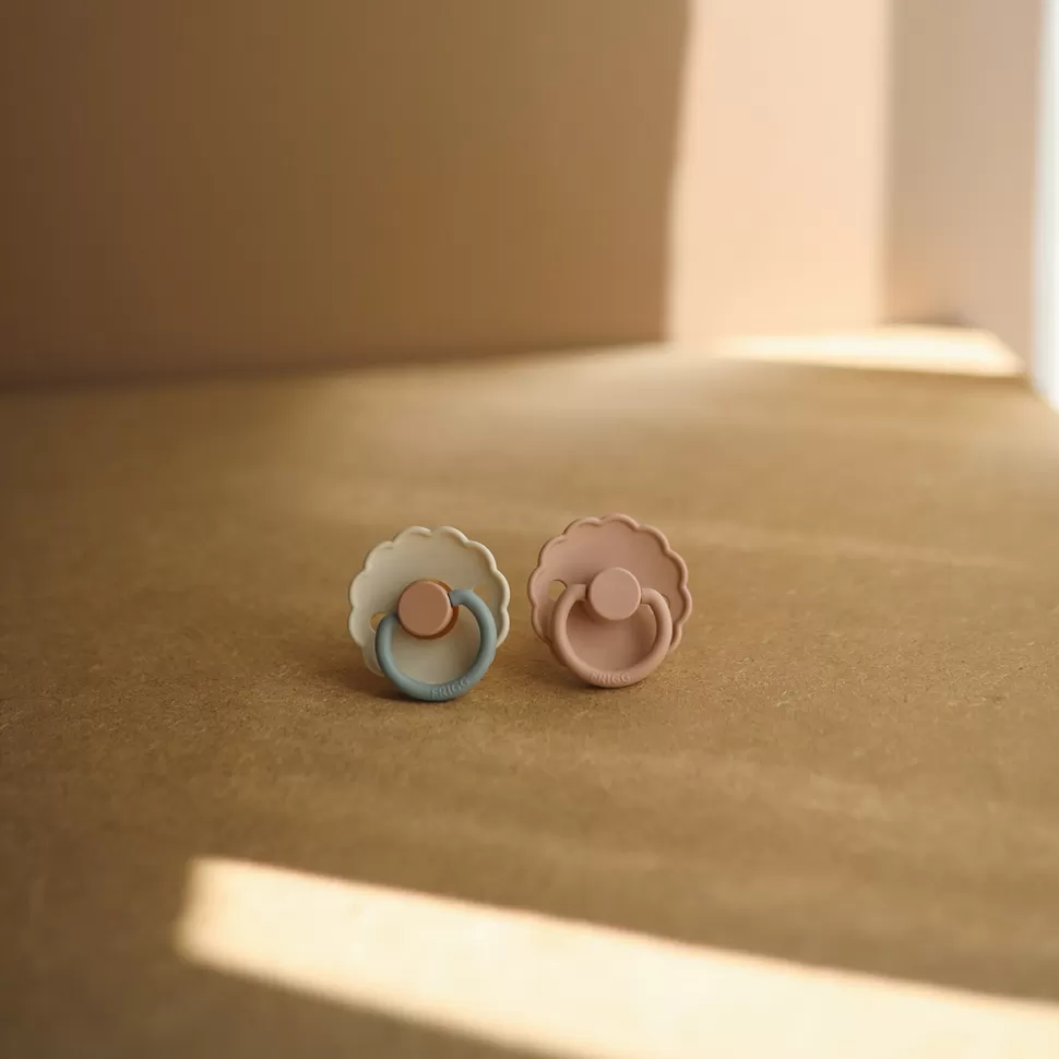 Frigg Succion>Lot de 2 Tétines Daisy Bloom Caoutchouc Blush & Cotton Candy - 0/6 Mois