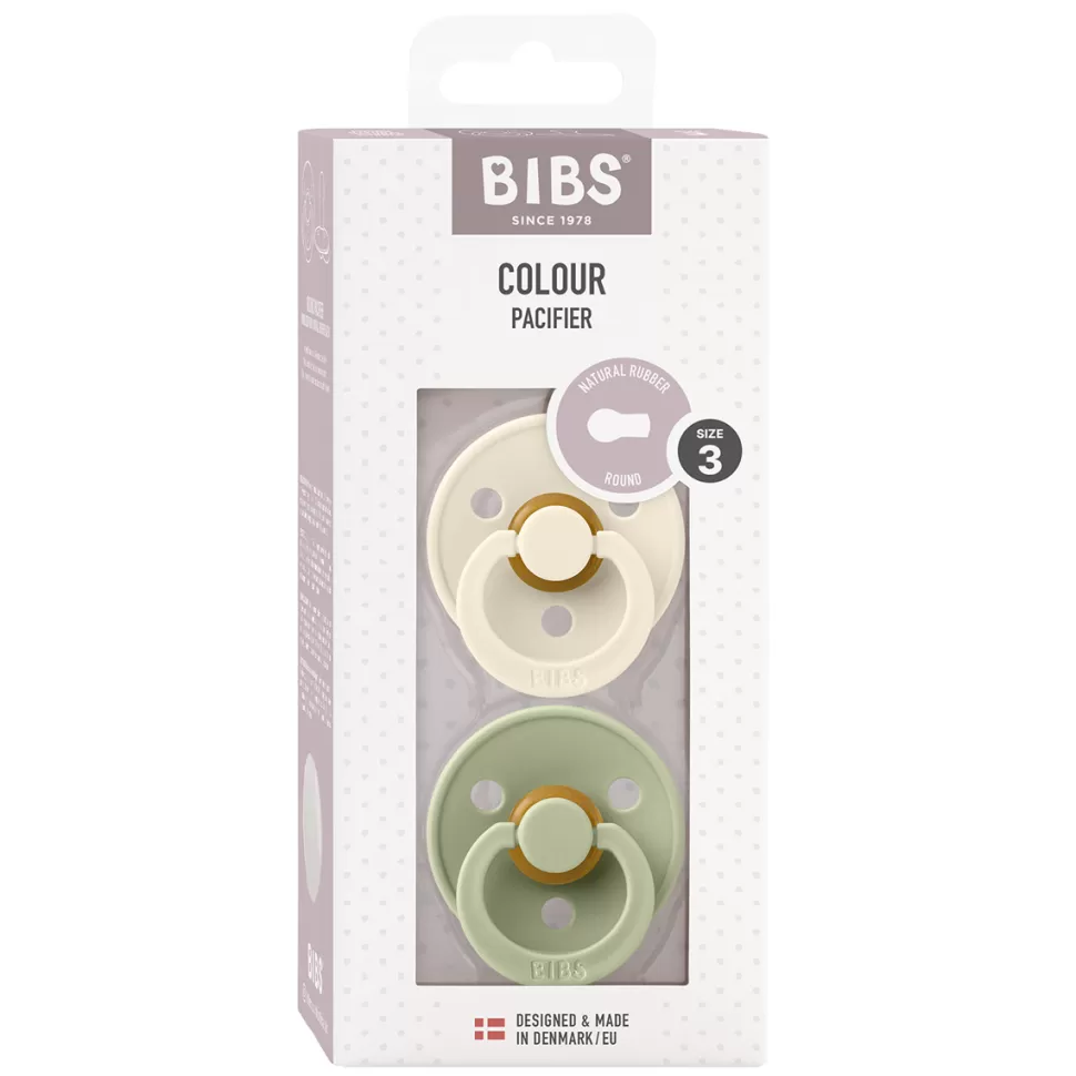 Bibs Succion>Lot de 2 Tétines Ivory & Sage - 18 Mois +