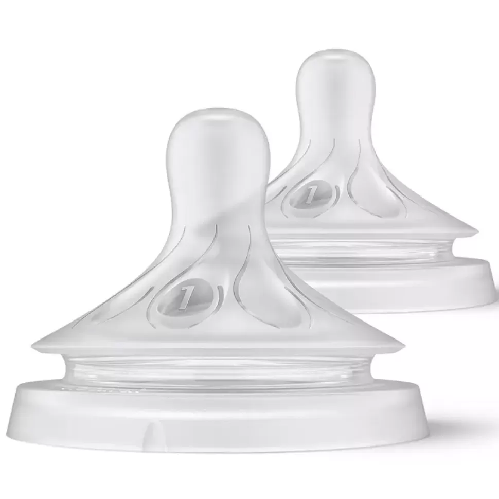 Philips Avent Biberonnerie>Lot de 2 Tétines Natural Response 1 Trou - Débit Nouveau-né