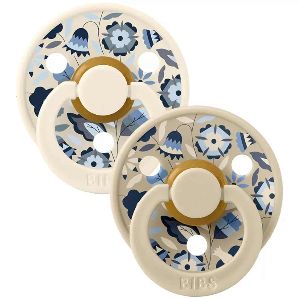 Bibs Succion>Lot de 2 Tétines Rondes x Liberty Bobo Ivory Mix - 6/18 Mois