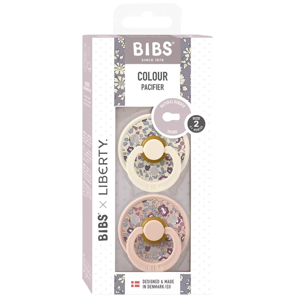 Bibs Succion>Lot de 2 Tétines Rondes x Liberty Eloise Blush Mix - 6/18 Mois