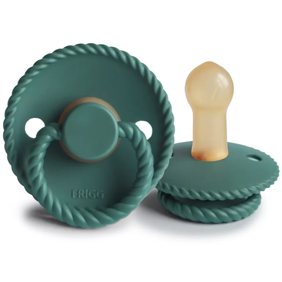 Frigg Succion>Lot de 2 Tétines Rope Caoutchouc Sage & Vintage Green - 6/18 Mois