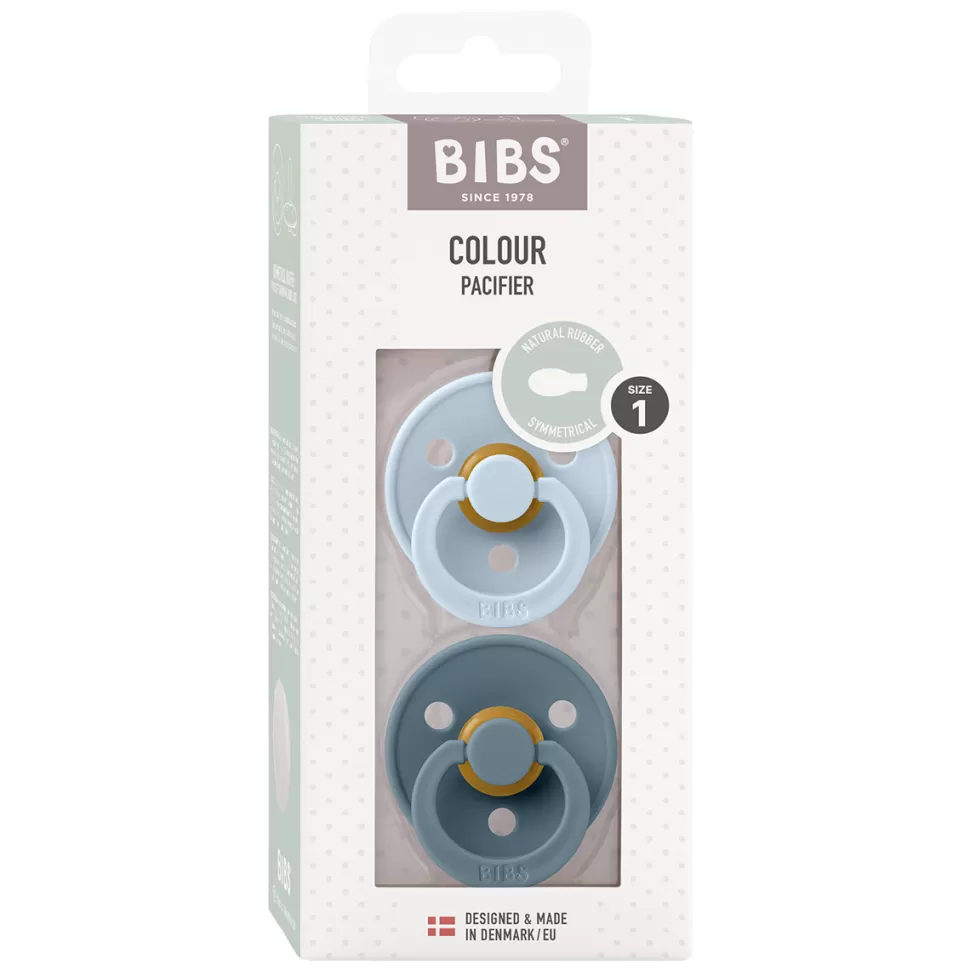 Bibs Succion>Lot de 2 Tétines Symétriques Baby Blue & Petrol - 0/6 Mois