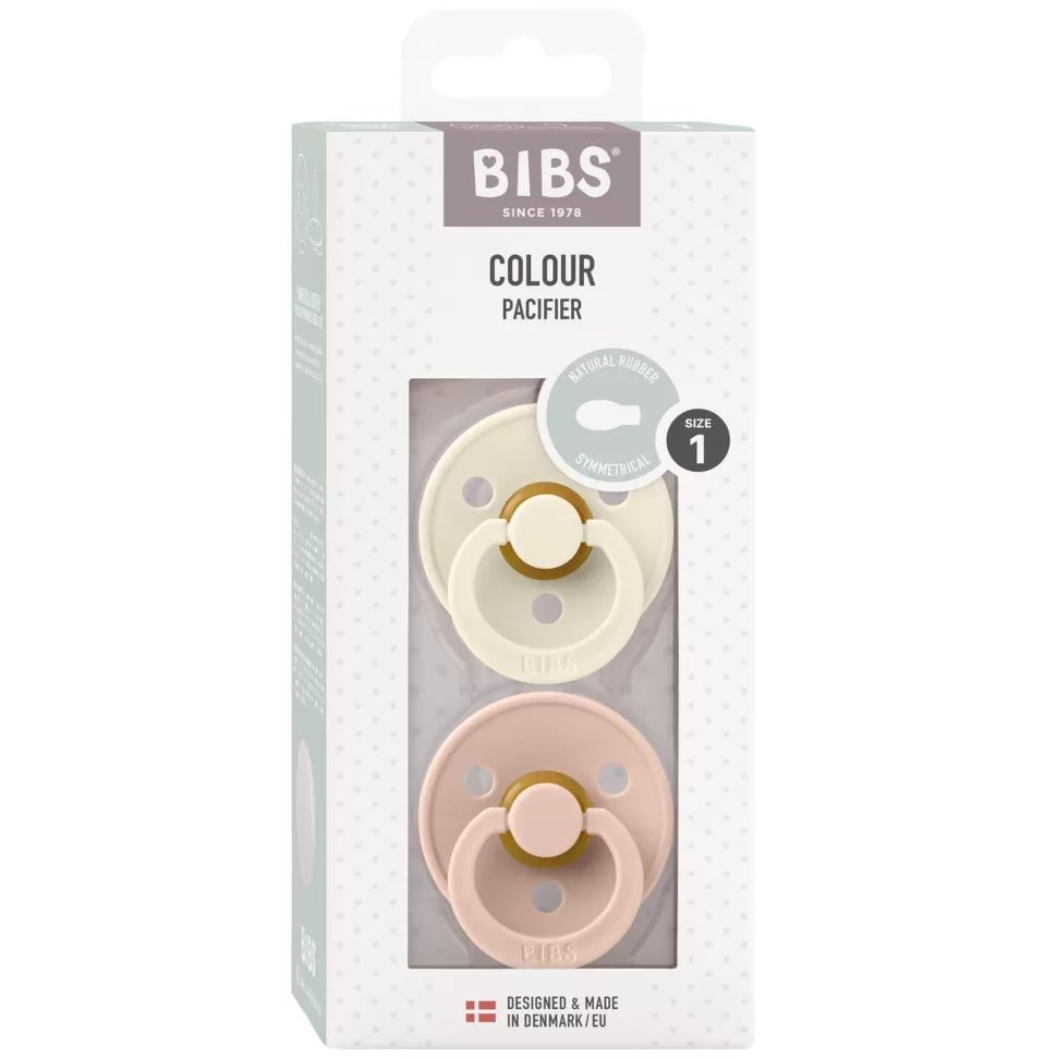 Bibs Succion>Lot de 2 Tétines Symétriques Ivory & Blush - 0/6 Mois