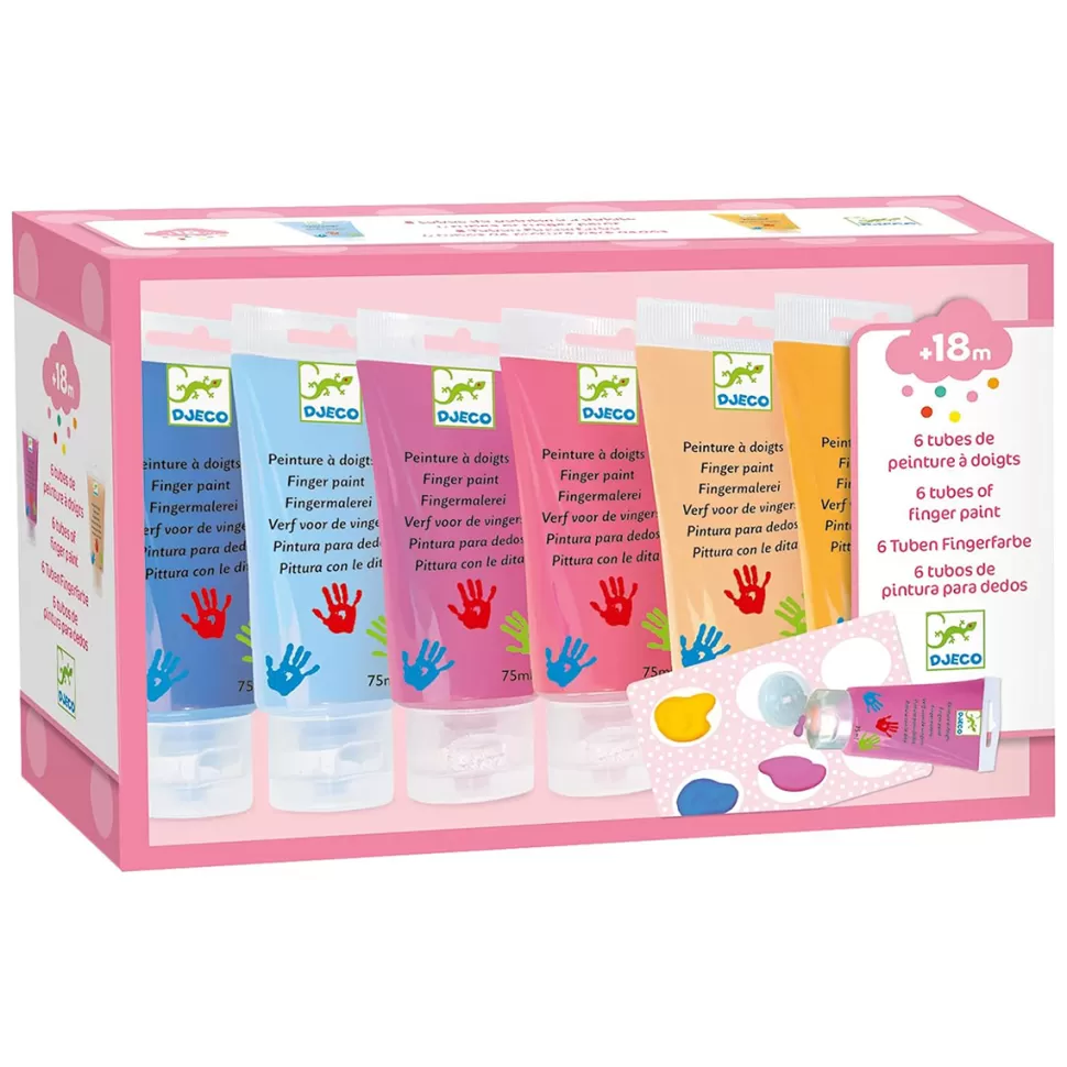 Djeco Loisirs Créatifs>Lot de 6 Tubes de Peinture à Doigts Sweet