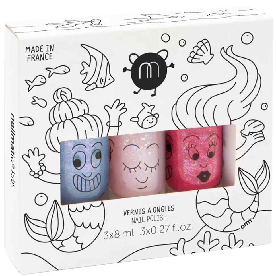 Nailmatic Déguisement & Maquillage>Lot de 3 Vernis à Ongles Biosourcés - Mermaid