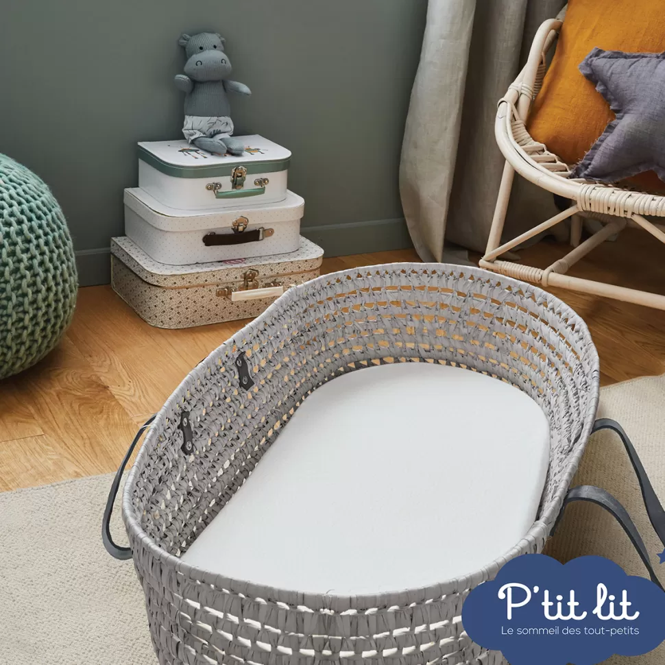 P'tit Lit Literie Bébé>Matelas Mon P'tit Matelas de Couffin Bambou Déhoussable - 32 x 72 cm
