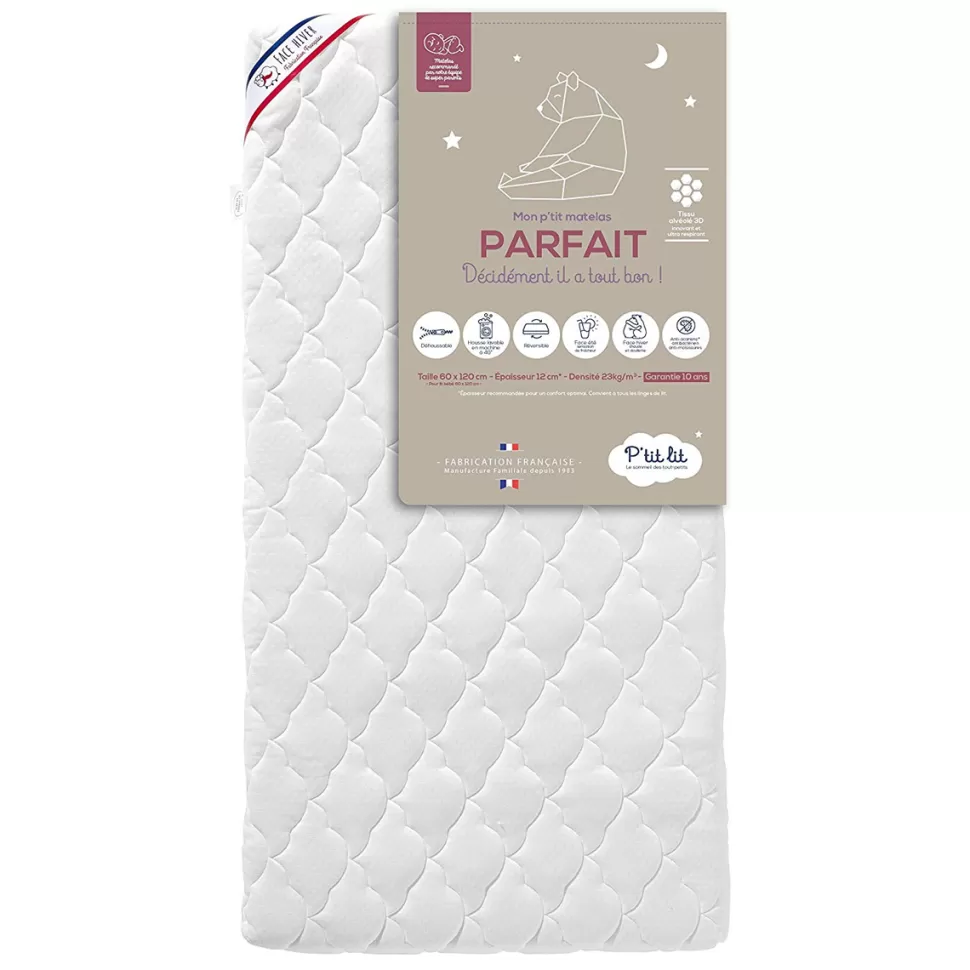 P'tit Lit Literie Bébé>Matelas Mon P'tit Matelas Parfait - 60 x 120 cm