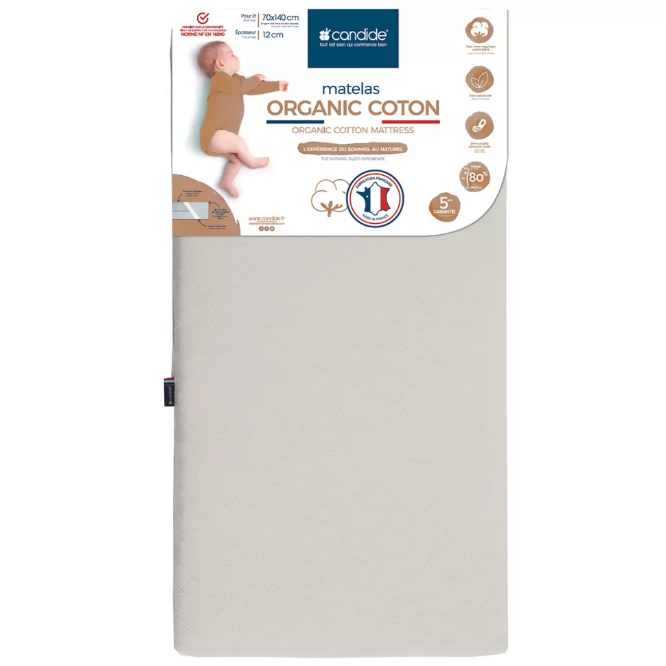 Candide Literie Bébé>Matelas Organic Coton - 70 x 140 cm