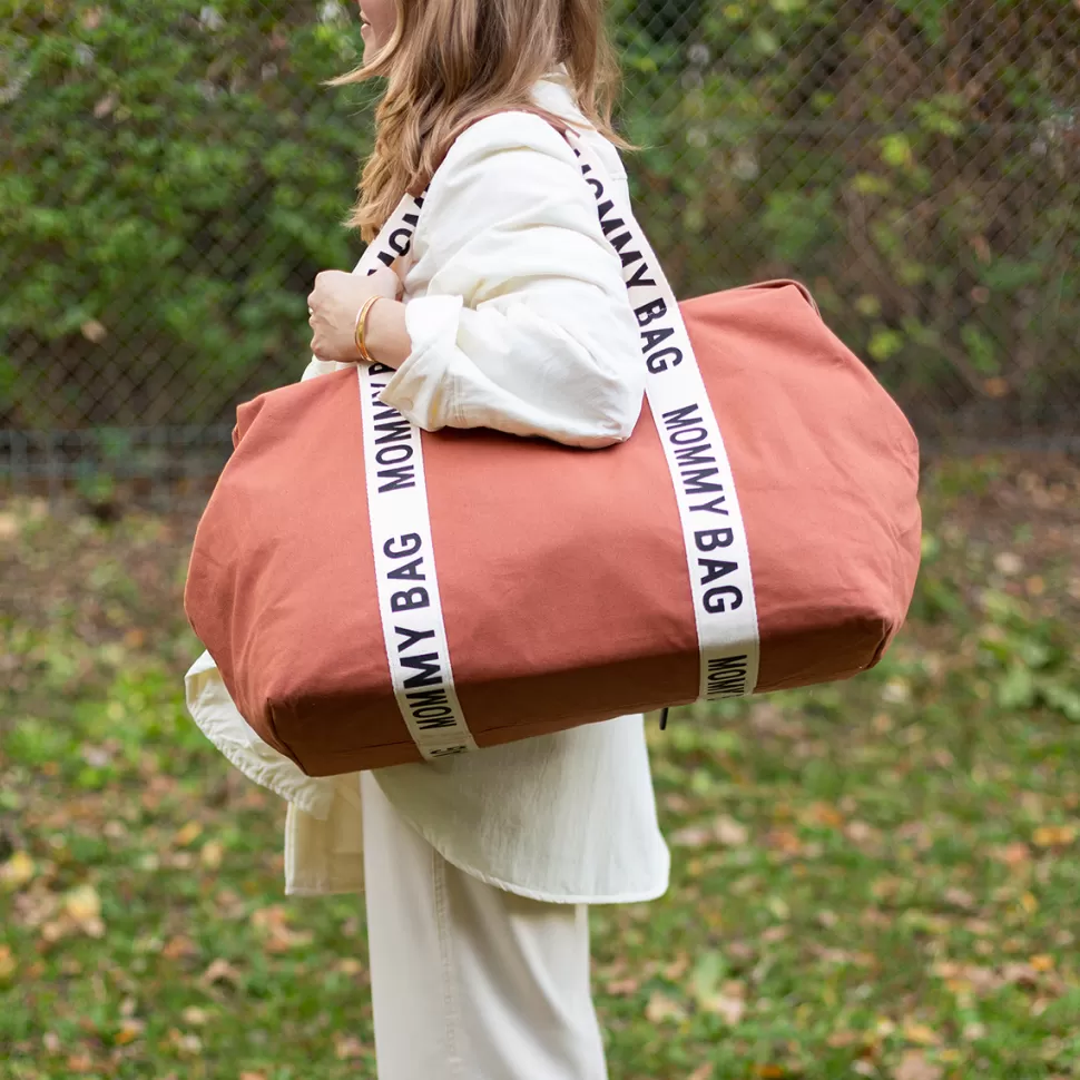 Childhome Sac À Langer>Mommy Bag Large Signature Canvas - Terracotta