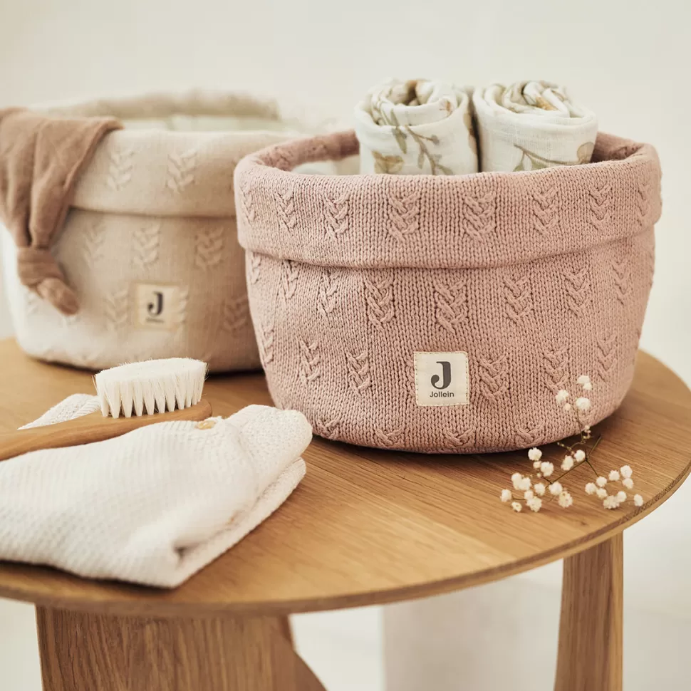 Jollein Rangement>Panier de Rangement Grain Knit - Wild Rose