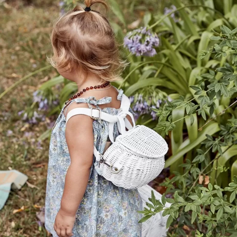 Enfant Olli Ella Bagagerie Enfant>Panier en Rotin Mini Chari - Blanc