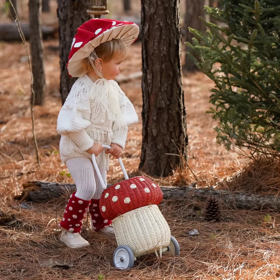 Olli Ella Rangement>Panier Enfant en Rotin Luggy Champignon - Rouge