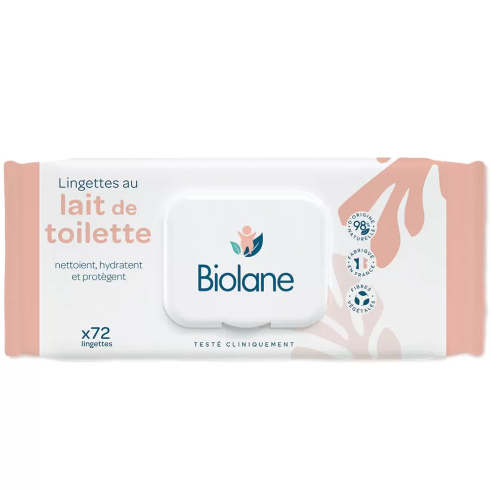 Enfant Biolane Cosmétique Enfant>Paquet de 72 Lingettes au Lait de Toilette