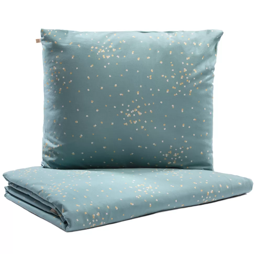 Nobodinoz Literie Bébé>Parure de Lit Himalaya Gold Confetti & Magic Green - 150 x 200 cm