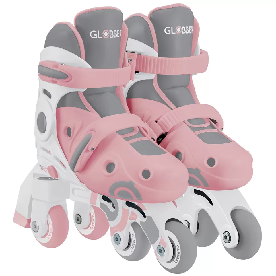 Globber Trotteur & Porteur>Patins à Roulettes Ajustables 2-en-1 Pastel Rose - 26/29