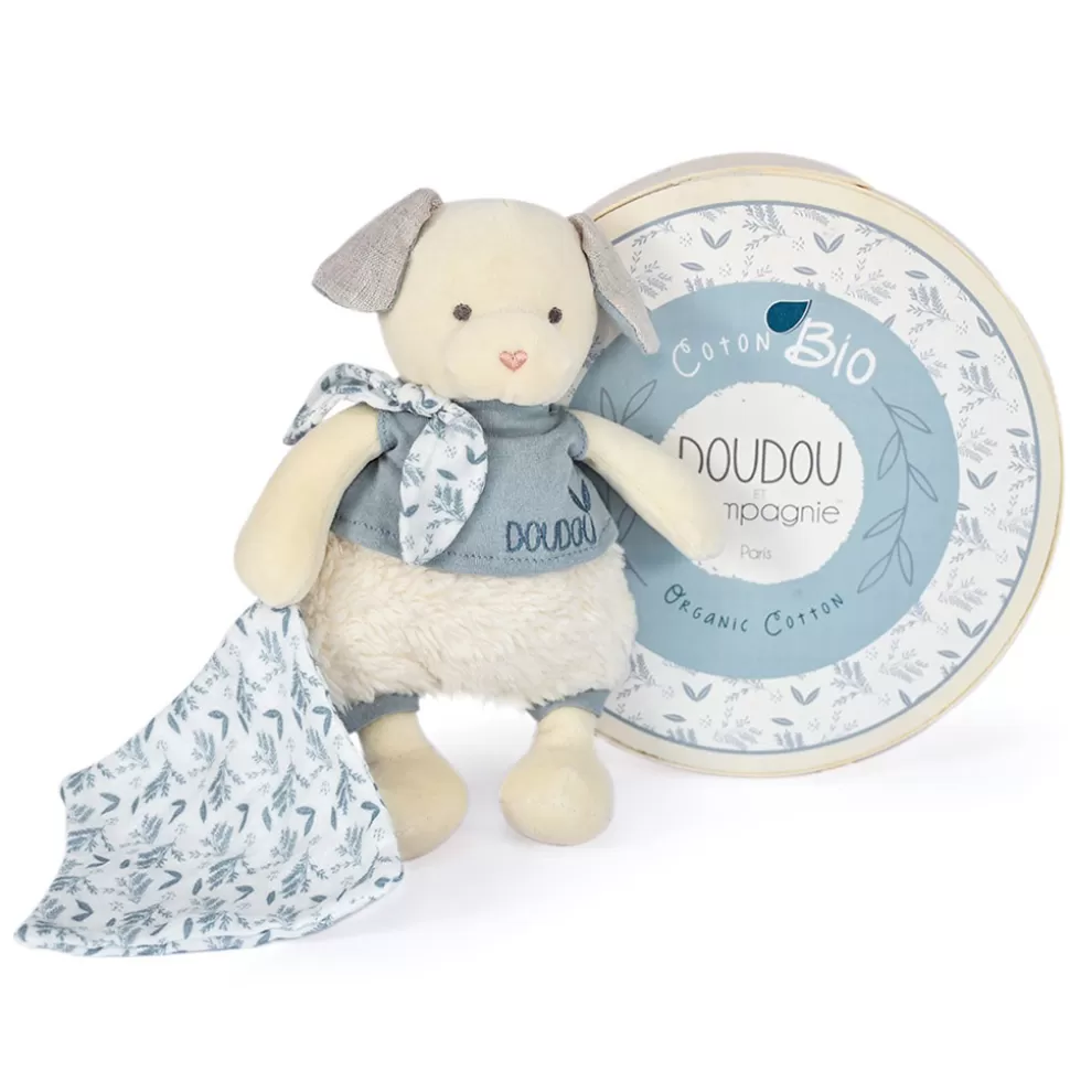 Doudou et Compagnie Peluche>Peluche Chien avec son Doudou Botanic - Bleu