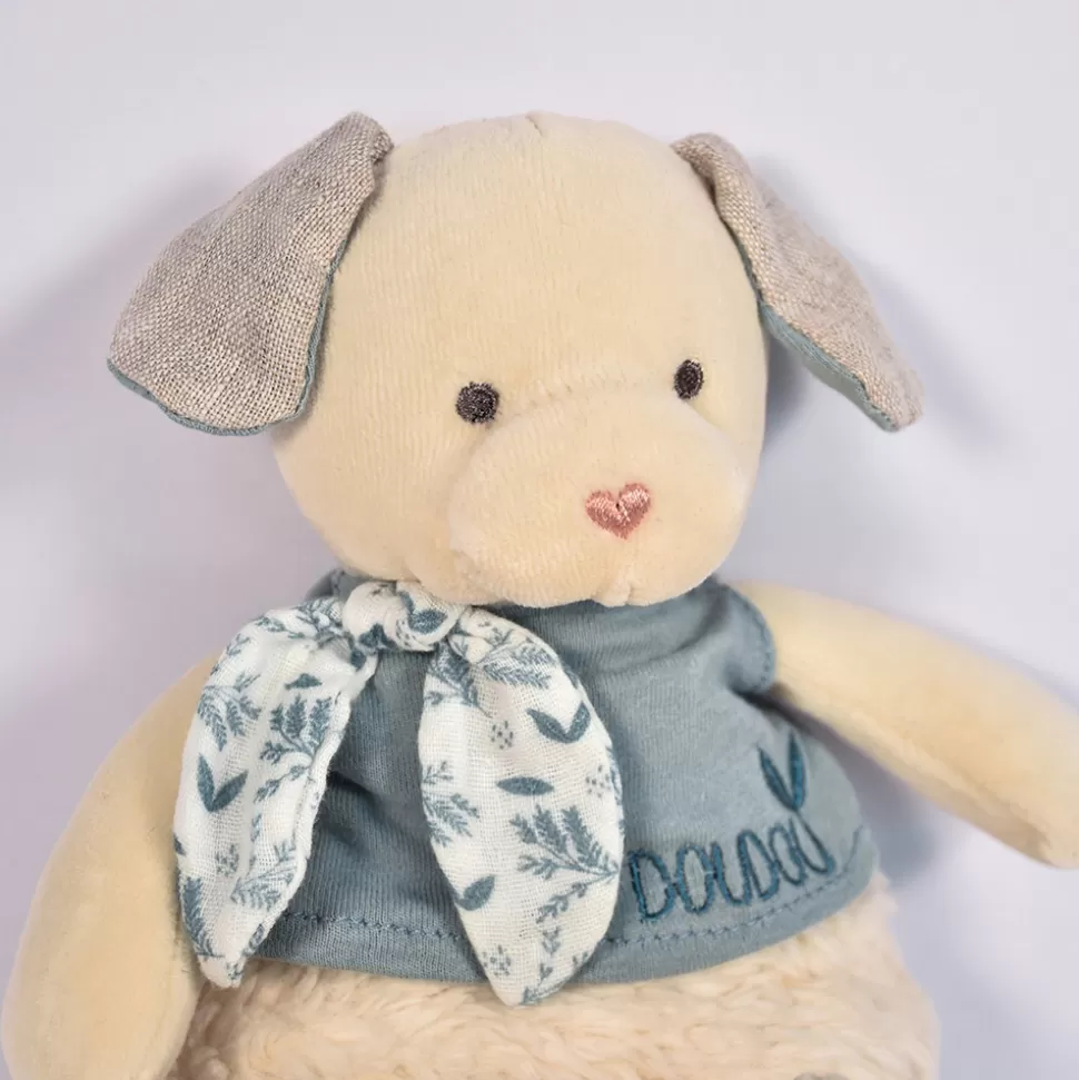 Doudou et Compagnie Peluche>Peluche Chien avec son Doudou Botanic - Bleu