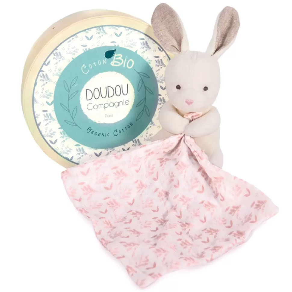 Doudou et Compagnie Peluche>Peluche Lapin avec son Doudou Botanic - Rose