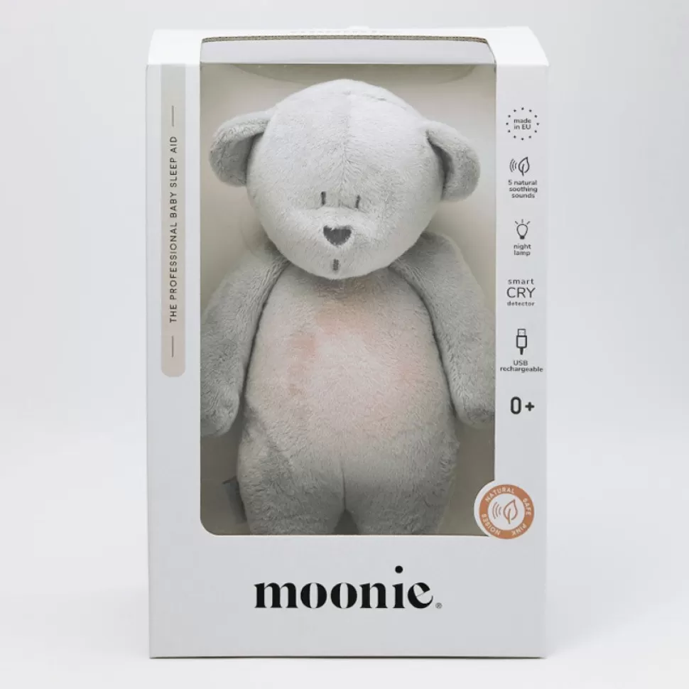 moonie Peluche>Peluche Veilleuse Musicale Ourson - Gris