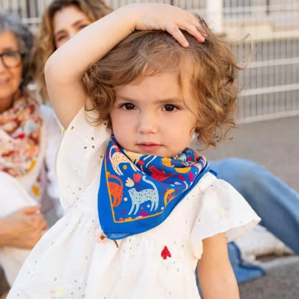 Chamaye Accessoires Bébé>Petit Foulard Léopard - Blue