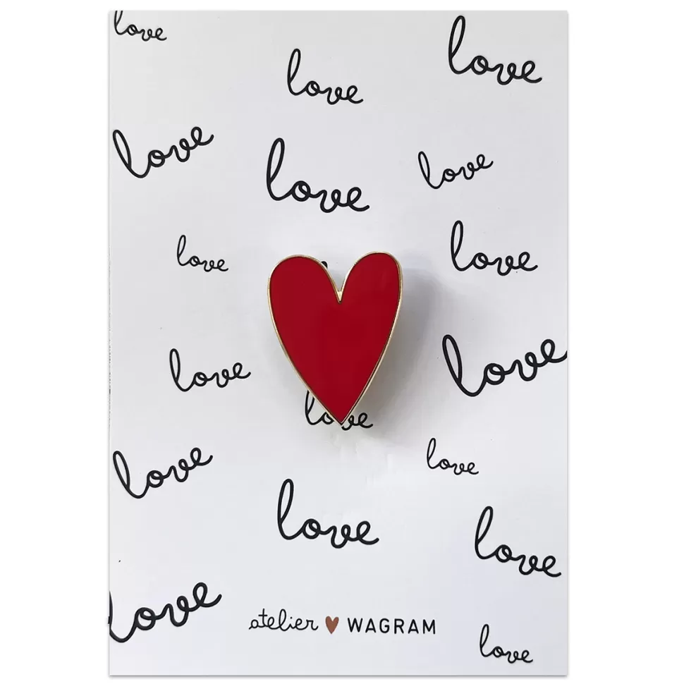 Atelier Wagram Accessoires Bébé>Pin's Carte Love - Rouge