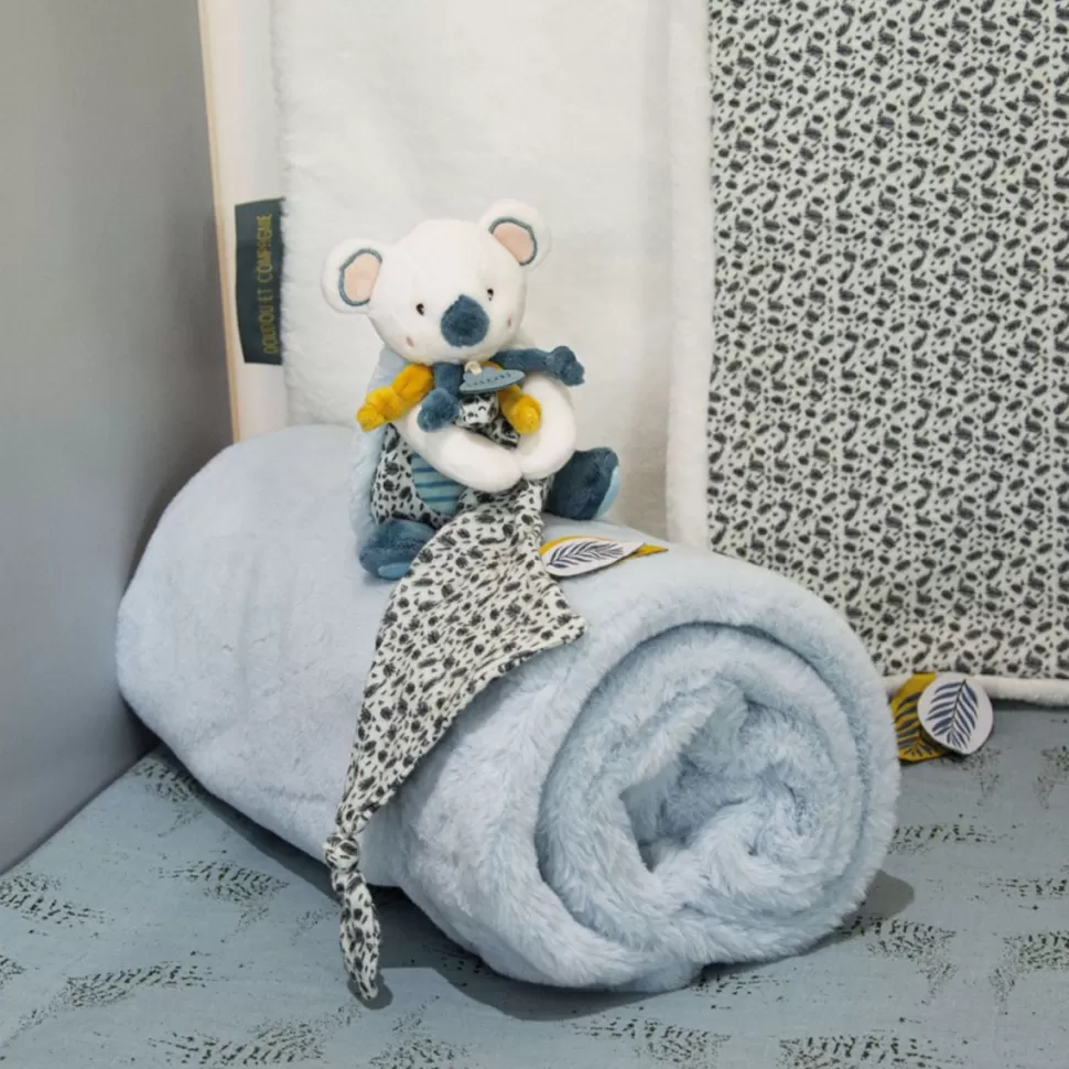 Doudou et Compagnie Literie Bébé>Plaid Douceur Yoca le Koala - Bleu