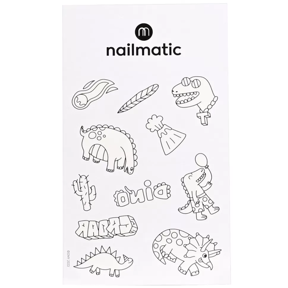 Nailmatic Déguisement & Maquillage>Planche de Tatouages à Colorier - Dinosaures