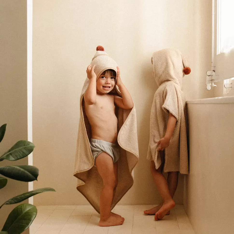 Nobodinoz Textile>Poncho de Bain So Cute - Almond