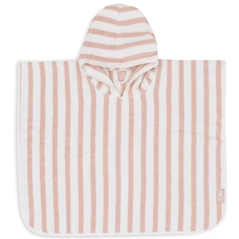 Jollein Sortie De Bain Personnalisée | Textile>Poncho de Bain Stripe Wild Rose - 1/4 Ans