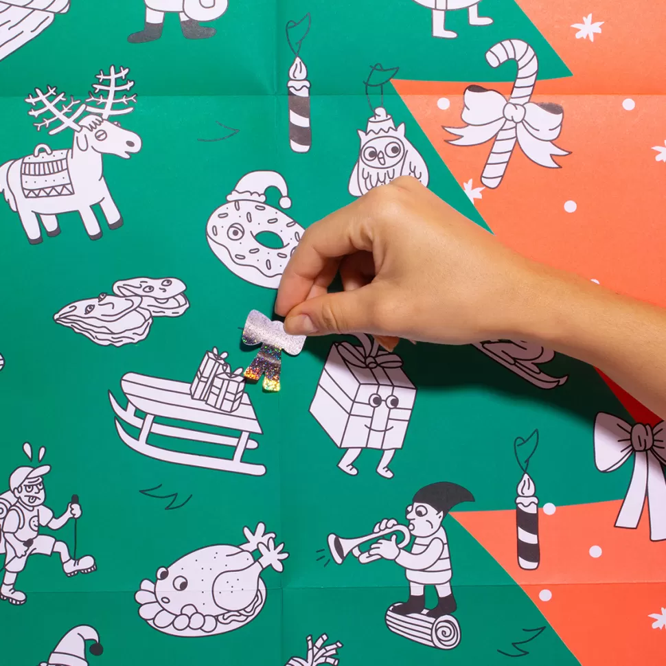 Omy Loisirs Créatifs>Poster Géant à Colorier et Stickers - Sapin Géant