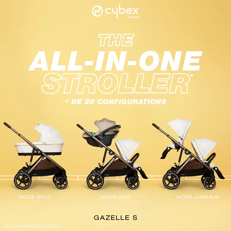 Cybex Poussette Citadine>Poussette Evolutive Gazelle S Châssis Taupe - Almond Beige