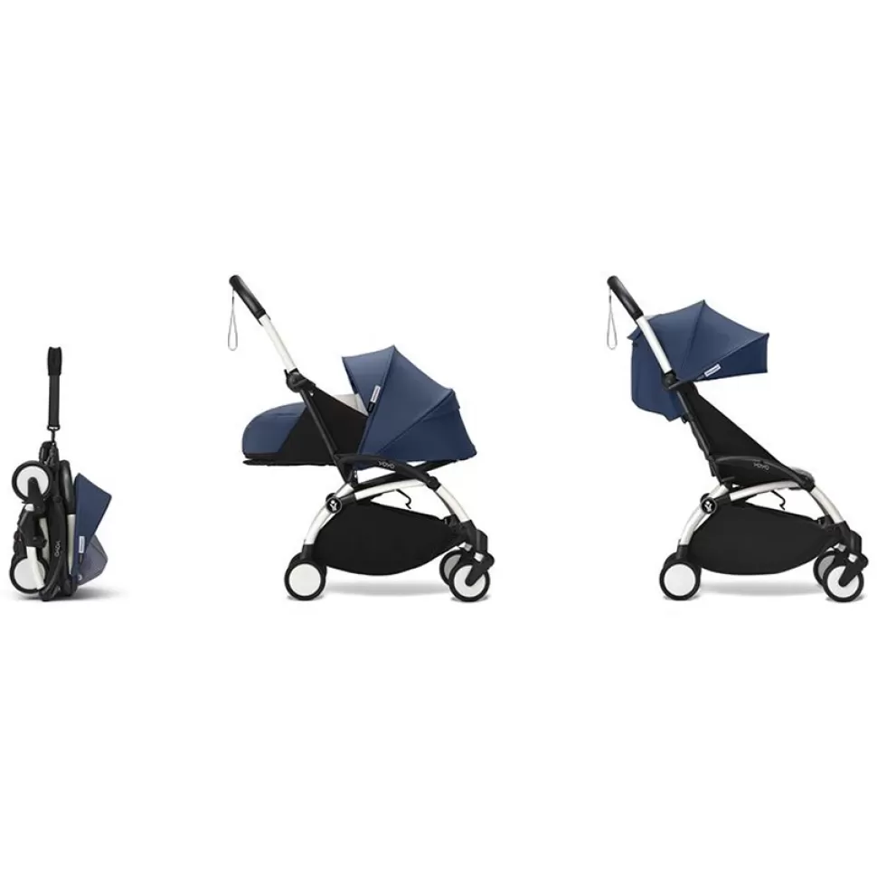 Stokke Poussette Compacte>Poussette YOYO³ Complète 0+ et 6 Châssis Blanc - Bleu Air France