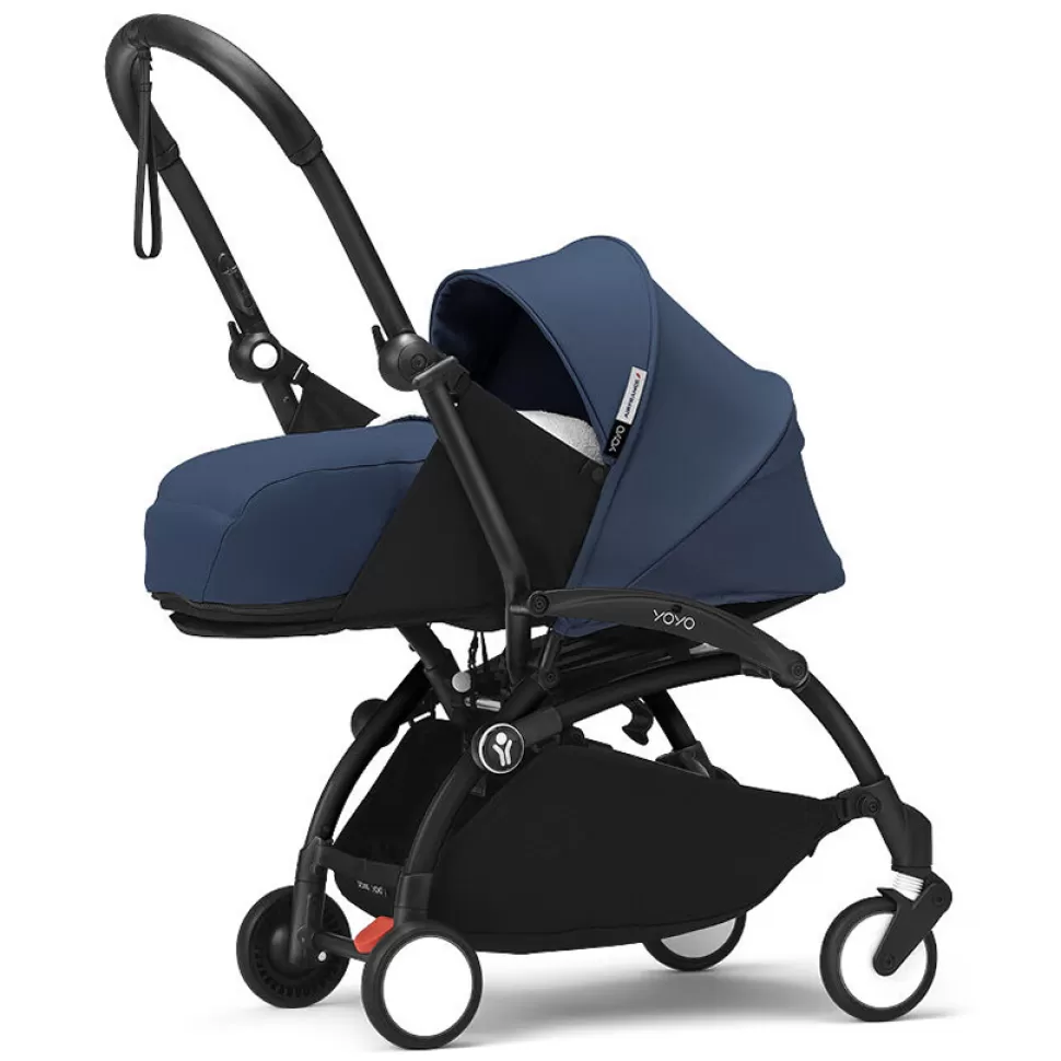 Stokke Poussette Compacte>Poussette YOYO³ Complète 0+ et 6 Châssis Noir - Bleu Air France