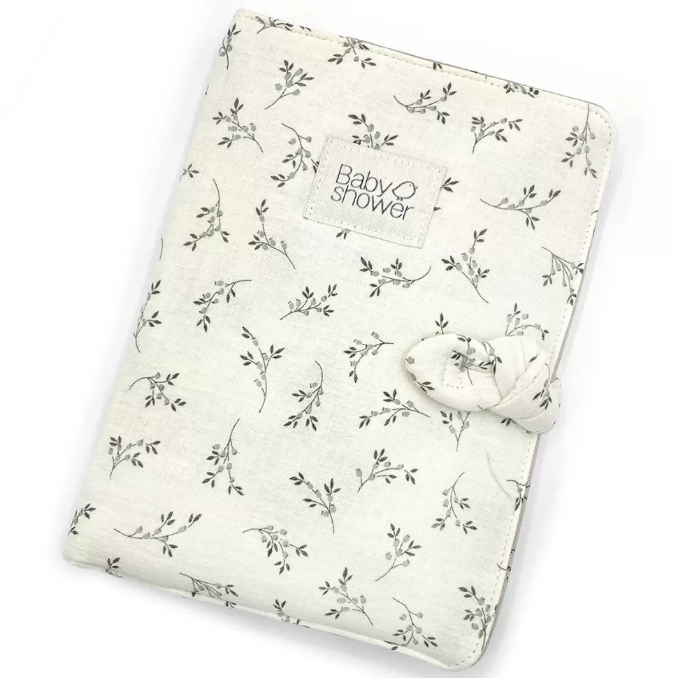 Babyshower Textile>Protège-carnet de Santé Knot - Olive Bloom