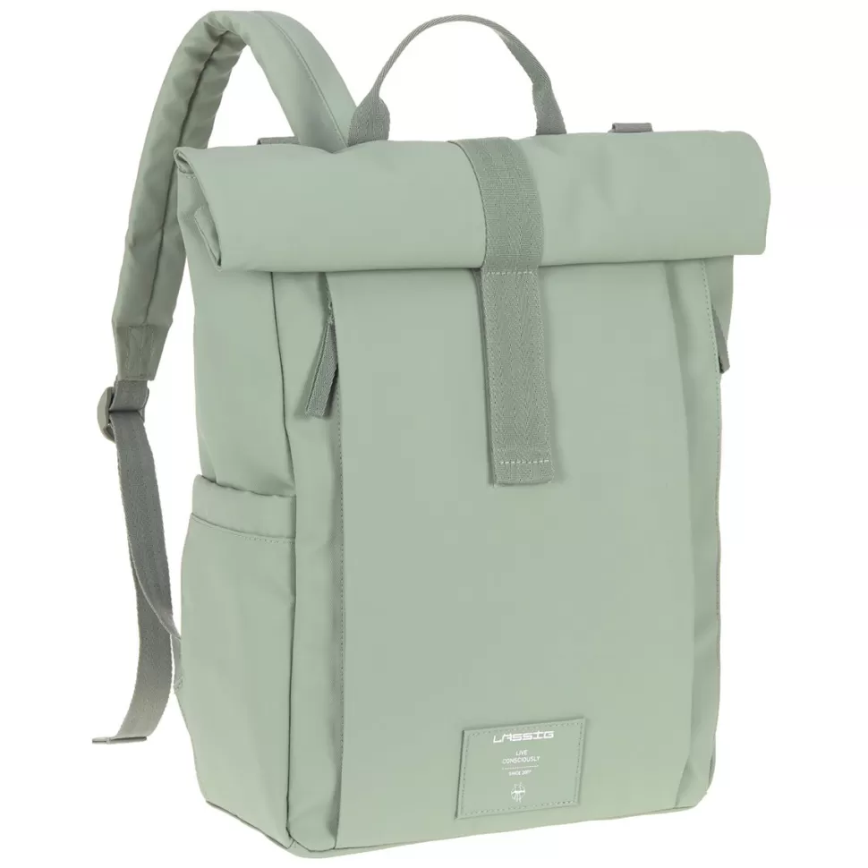 LÄSSIG Sac À Langer>Sac à Dos à Langer Rolltop Up Green Label - Vert Argenté