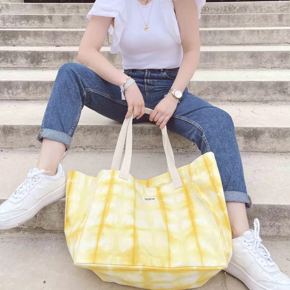 Hindbag Sac À Langer>Sac Cabas Claude - Tie Dye Jaune