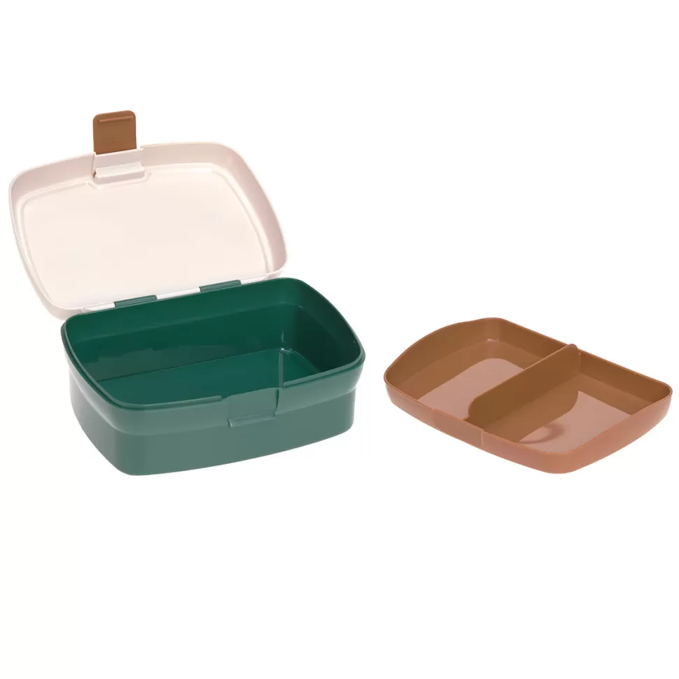 LÄSSIG Repas>Set Boîte à Goûter et Gourde Little Gang - Smile Vert Océan
